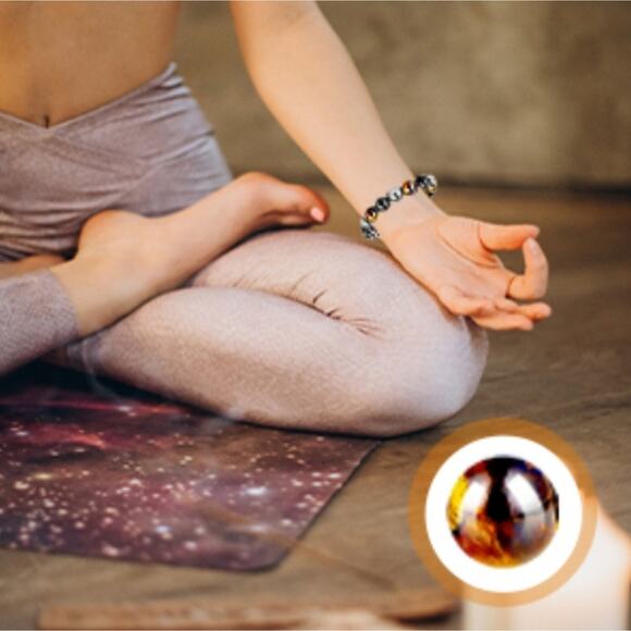 Healing Crystal Bracelet Men Women Obsidian Hematite Tiger Eye Stones Adjustable - Picture 3 of 8